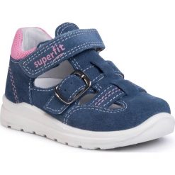 Sandały SUPERFIT - 6-00430-82 M Blau/Rosa. Niebieskie sandały dziewczęce Superfit, z zamszu, bez zapięcia. Za 199,00 zł.