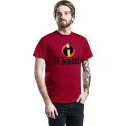 The Incredibles Logo T-Shirt czerwony. Czerwone koszulki męskie The Incredibles, s, z nadrukiem, z okrągłym kołnierzem. Za 36,90 zł.