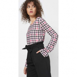 Koszulka w pepitkę. Brązowe t-shirty damskie Orsay, xs, z elastanu, z okrągłym kołnierzem. Za 69,99 zł.