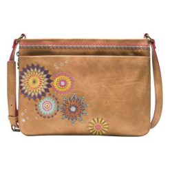 Desigual Torebka Damska Amelie Formigal, Brązowa. Brązowe torebki klasyczne damskie Desigual, z haftami, z haftem. Za 250,00 zł.