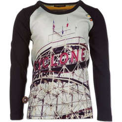 Koszulka "Roller Coaster" w kolorze granatowym ze wzorem. Niebieskie t-shirty chłopięce z długim rękawem marki 4FunkyFlavours Kids, z nadrukiem. W wyprzedaży za 92,95 zł.