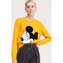 Bluza z Myszką Miki - Żółty. Żółte bluzy damskie Reserved, s, bez wzorów, bez rękawów, bez kaptura. Za 79,99 zł.