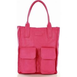 Torebka shopper z kieszeniami fuksja MELODY. Różowe torby damskie na zakupy marki Creazioni in pelle, ze skóry. Za 299,00 zł.