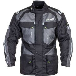 Kurtki męskie: W-TEC Męska kurtka motocyklowa GS-1613 czarno-szara r. 4XL (12892)