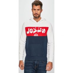 Levi's - Bluza. Białe bluzy męskie marki Levi's®, s, z nadrukiem, z bawełny, z kapturem, bez rękawów, z kapturem. Za 299,90 zł.