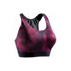 Stanik fitness kardio 500. Czerwone biustonosze sportowe DOMYOS, z elastanu. Za 49,99 zł.