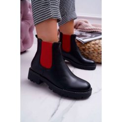 Damskie Botki Sztyblety Czerwone Gumki Czarne Superpower. Czerwone botki damskie Tagless, klasyczne, bez obcasa, na obcasie, bez zapięcia. Za 129,00 zł.