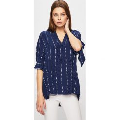 Tommy Hilfiger - Top. Niebieskie bluzki damskie TOMMY HILFIGER, bez wzorów, z wiskozy, bez kołnierzyka. W wyprzedaży za 299,90 zł.