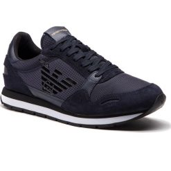 Sneakersy EMPORIO ARMANI - X4X215 XL198 T370 Navy/D.Navy/D.Navy. Niebieskie półbuty męskie Emporio Armani, na co dzień, bez wzorów, z zamszu, bez zapięcia. Za 689,00 zł.