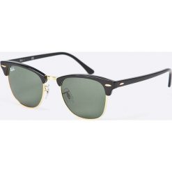 Ray-Ban - Okulary Clubmaster. Czarne okulary przeciwsłoneczne męskie Ray-Ban, z acetatu. W wyprzedaży za 399,90 zł.