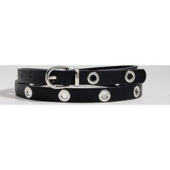 Pasek z eyeletami - Czarny. Czarne paski damskie Mohito, w paski. Za 29,99 zł.