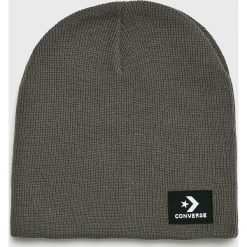 Converse - Czapka. Szare czapki zimowe męskie Converse, z dzianiny. W wyprzedaży za 69,90 zł.