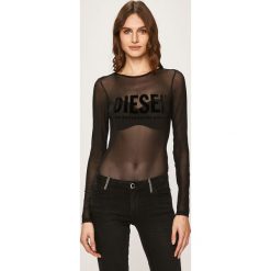 Diesel - Longsleeve. Czarne bluzki damskie Diesel, s, z aplikacjami, z elastanu, casualowe, z okrągłym kołnierzem, z długim rękawem. Za 379,90 zł.