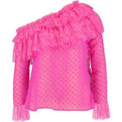 Bluzki asymetryczne: Lost Ink MIX BARDOT Bluzka dark pink