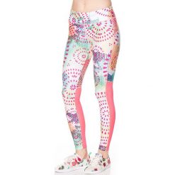 Legginsy: Legginsy w kolorze jasnoróżowym ze wzorem