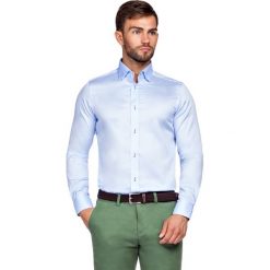 Koszula Maia 2. Niebieskie koszule męskie LANCERTO, m, z haftami, z bawełny, eleganckie. Za 299,90 zł.