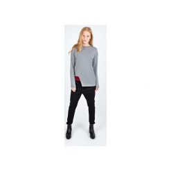 Sweter asymetryczny ELENA SWEATER. Szare swetry damskie marki MeMola, m, w koronkowe wzory, z wiskozy, bez rękawów, bez kaptura. Za 170,10 zł.