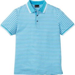Shirt polo w paski bonprix turkusowo-biały w paski. Koszulki męskie bonprix. Za 44,99 zł.