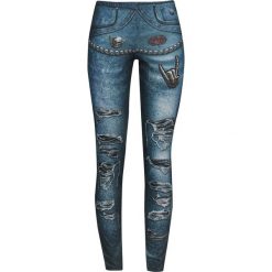 Spiral Torn Denim AO Legginsy czarny. Czarne legginsy marki Spiral, l, z denimu. Za 62,90 zł.