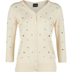 Voodoo Vixen Isla Pastel Polka Dot Kardigan kremowy. Białe bluzy damskie bez kaptura Voodoo Vixen, l, bez wzorów, bez rękawów. Za 199,90 zł.