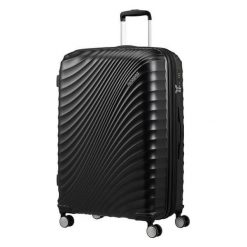 American Tourister Walizka podróżna Jet Glam 77 cm czarna. Czarne walizki American Tourister, bez wzorów, sportowe. W wyprzedaży za 530,00 zł.