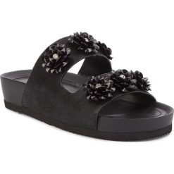 Klapki KAZAR - Pasadena 32548-02-00 Black. Czarne klapki damskie Kazar, w kwiaty, ze skóry, na wysokim obcasie, na platformie. W wyprzedaży za 239,00 zł.