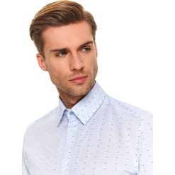 Koszula długi rękaw męska slim fit. Białe koszule męskie Top Secret, na zimę, m, bez wzorów, z bawełny, eleganckie, bez kołnierzyka, z długim rękawem. W wyprzedaży za 69,99 zł.