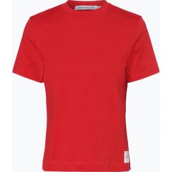 Calvin Klein Jeans - T-shirt damski, czerwony. Czerwone t-shirty damskie Calvin Klein Jeans, l, z nadrukiem, z jeansu, eleganckie, bez kołnierzyka. Za 119,95 zł.