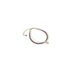 Bransoletka Rubin & Kamień Księżycowy złoto. Żółte bransoletki damskie na nogę marki Brazi druse jewelry, złote. Za 240,00 zł.