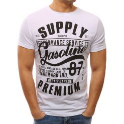 T-shirty męskie z nadrukiem: T-shirt męski z nadrukiem biały (rx2652)