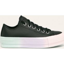 Converse - Trampki. Czarne trampki i tenisówki damskie Converse, bez wzorów, z gumy, na sznurówki. W wyprzedaży za 179,90 zł.