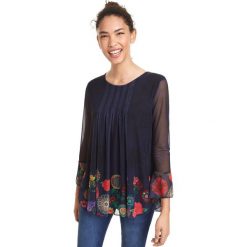Desigual Rachel Bluzka Niebieski. Niebieskie bluzki damskie Desigual, s, z elastanu. Za 378,95 zł.