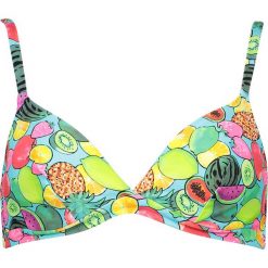 Biustonosz bikini "Juicy" z kolorowym wzorem. Pomarańczowe stroje kąpielowe dwuczęściowe damskie marki Lisca, w kolorowe wzory, z materiału. W wyprzedaży za 43,95 zł.