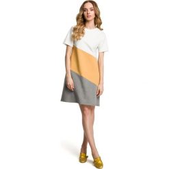 DELMAR Sukienka mini 3 kolory - żółta. Żółte sukienki damskie marki Moe, na lato, bez wzorów, bez rękawów, mini, dopasowane. Za 169,00 zł.