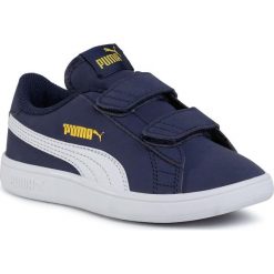 Sneakersy PUMA - 365183 22 Peacoat/Puma White/Dandelion. Niebieskie trampki chłopięce Puma, bez wzorów, ze skóry ekologicznej, na rzepy. Za 159,99 zł.