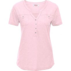 Shirt z bawełny organicznej, krótki rękaw bonprix bladoróżowy. Różowe koszulki damskie bonprix, bez wzorów, z bawełny, bez kołnierzyka, z krótkim rękawem. Za 54,99 zł.