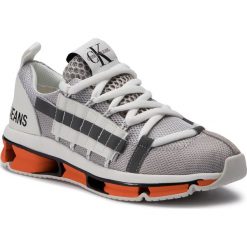 Sneakersy CALVIN KLEIN JEANS - Lizy R7814 Soft Silver. Szare półbuty damskie Calvin Klein Jeans, z jeansu. W wyprzedaży za 649,00 zł.