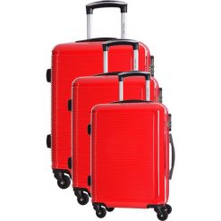 Zestaw walizek w kolorze czerwonym - 3 szt. Czerwone walizki Travel One, z materiału. W wyprzedaży za 659,95 zł.