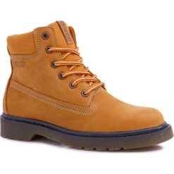 Damskie Botki Trapery Big Star Camel EE274013. Brązowe botki damskie Tagless, ze skóry, retro, na sznurówki. Za 309,00 zł.