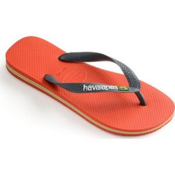 Havaianas - Japonki. Pomarańczowe klapki damskie marki Havaianas, z gumy, na płaskiej podeszwie. W wyprzedaży za 69,90 zł.