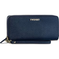 Portfele damskie: Duży Portfel Damski TWINSET – Zip Around OA7TKC Blue Bla 00894