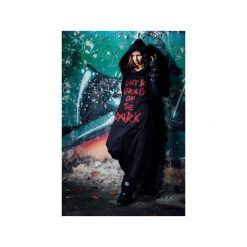 Inugami - tunika z czerwonym nadrukiem. Czarne sukienki damskie Pikiel, s, z nadrukiem, z dzianiny, bez kołnierzyka, bez rękawów. Za 349,00 zł.