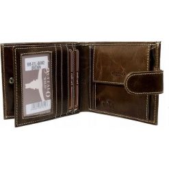 Portfel męski skórzany RFID Buffalo Wild brązowy - Brąz. Pomarańczowe portfele męskie BUFFALO WILD, bez wzorów, ze skóry. Za 59,99 zł.