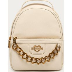 Love Moschino - Plecak. Białe plecaki damskie Love Moschino, z aplikacjami, ze skóry ekologicznej. Za 879,90 zł.