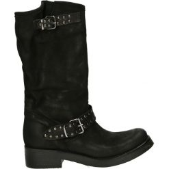 Kozaki - D23 NAB NERO. Czarne buty zimowe damskie Venezia, z nubiku. Za 459,00 zł.