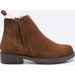 Emu Australia - Botki Oak. Brązowe botki damskie marki EMU Australia, z wełny, z okrągłym noskiem, na obcasie. Za 799,90 zł.