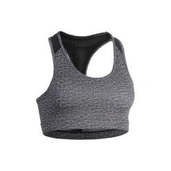 Stanik fitness kardio 100 szary melanż. Białe buty sportowe damskie DOMYOS, s, bez wzorów, z elastanu, na fitness i siłownię. Za 24,99 zł.