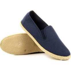 Espadryle męskie: Granatowe tenisówki męskie espadryle slip on Wishot