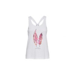 Topy na ramiączkach / T-shirty bez rękawów Only TOP onlCARLA S/L FEEL/FEATHERS BOX JRS. Białe bluzki damskie marki ONLY, s, bez wzorów, bez kołnierzyka. Za 75,09 zł.