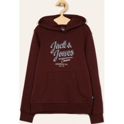 Jack & Jones - Bluza dziecięca 128-176 cm. Brązowe bluzy chłopięce Jack & Jones, z nadrukiem, z bawełny, bez rękawów, z kapturem. W wyprzedaży za 79,90 zł.
